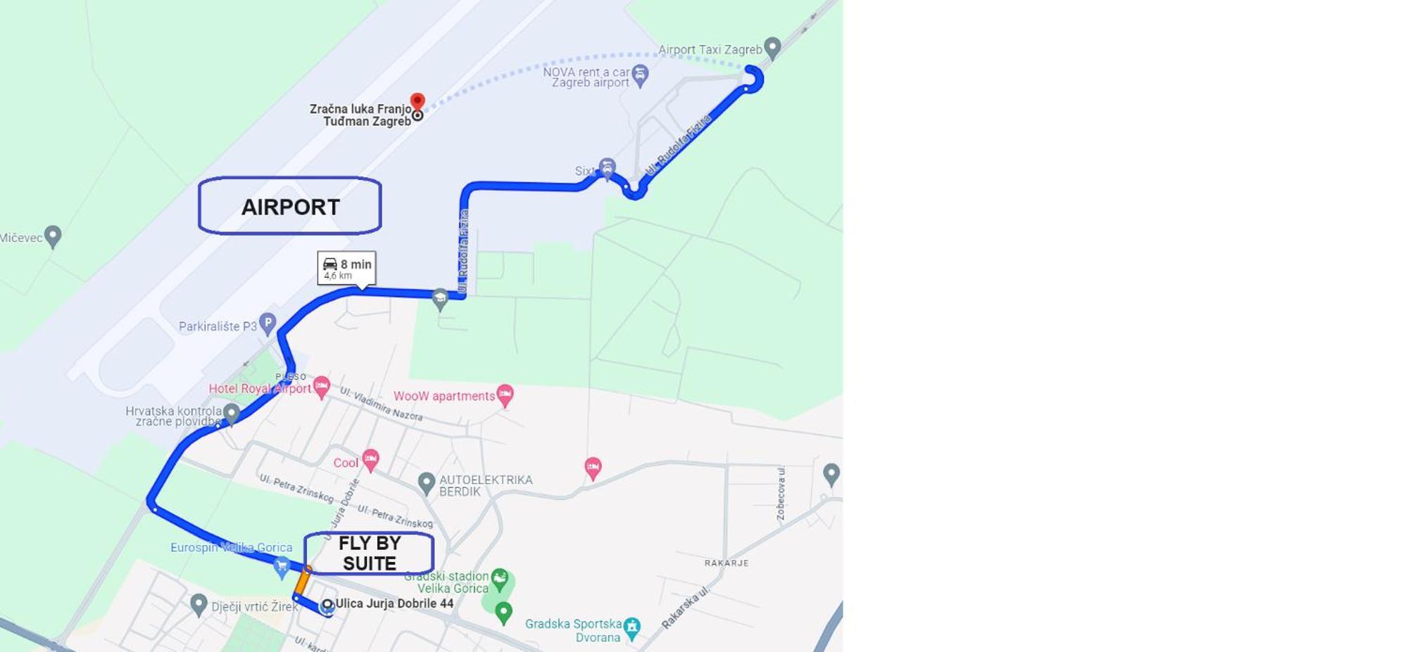 Fly By Suite - Zagreb Airport - 0-24H Self Check In&Out - Parking On Site Velika Gorica Exteriör bild